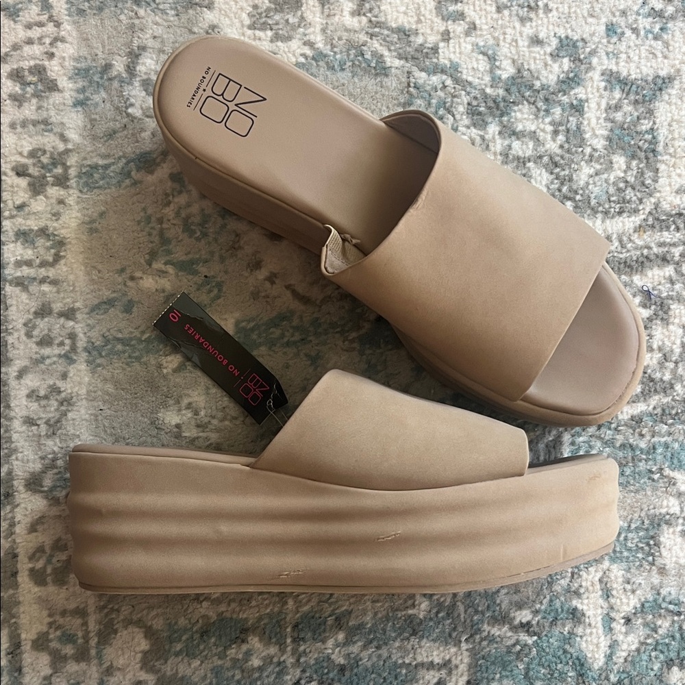 Beige Platform Sandals